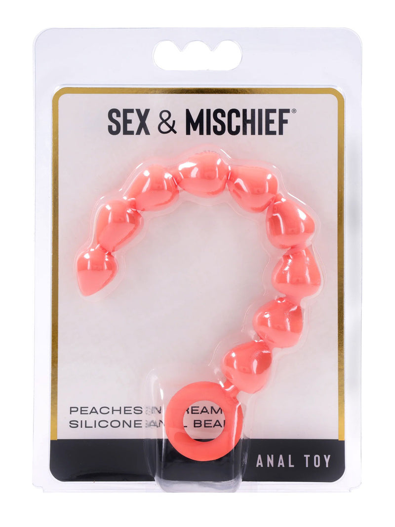 Sportsheets Peaches 'N Creame Silicone Anal Beads - Peach