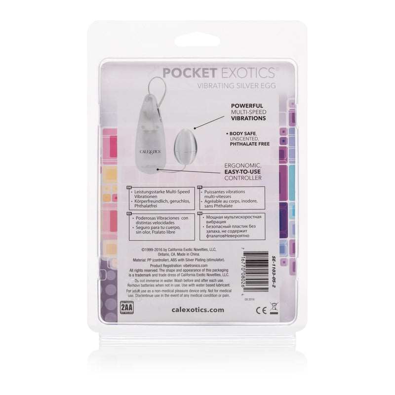 CalExotics Pocket Exotics Vibrating Egg - Silver