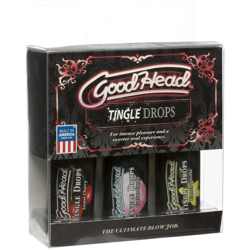 Doc Johnson Goodhead - Tingle Drops- 3-Pack - French Vanilla, Cotton Candy, Sweet Cherry
