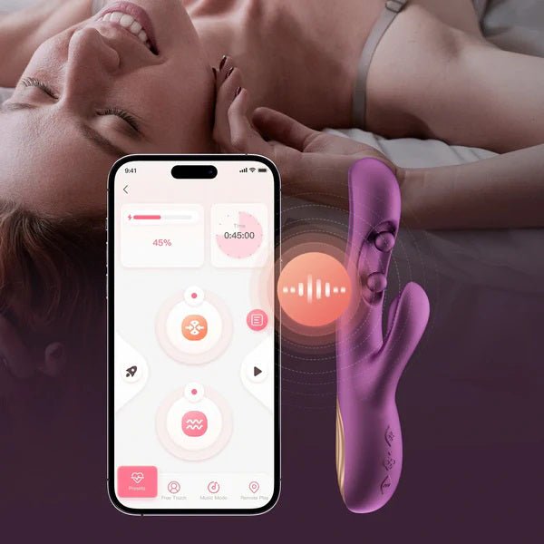 Honey Play Box Gem - App Control G-Iggle Balls Rabbit Vibrator - Purple