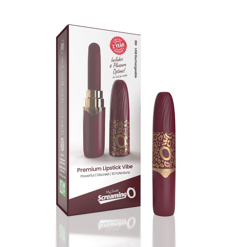 Screaming O My Secret Premium Rechargeable Vibrating Lipstick Merlot