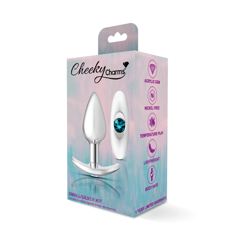 Viben Silver Anchor Buttplug Kit - Clear Iridescent/teal