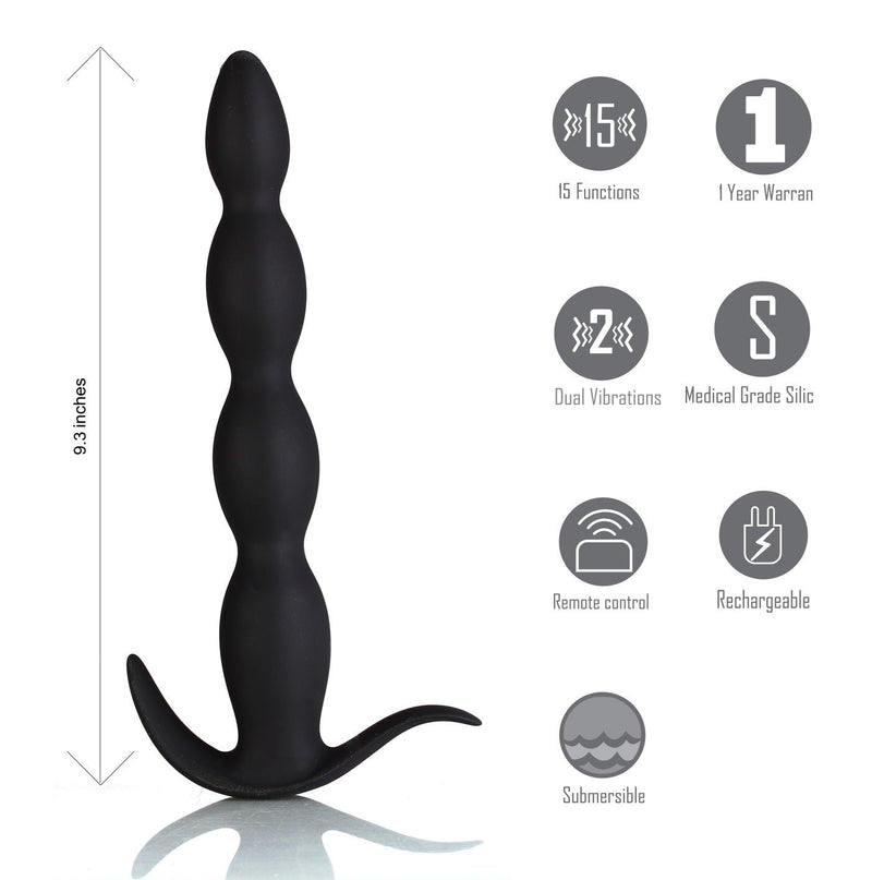 Maia Toys Mason Remote Control Silicone Butt Plug - Black