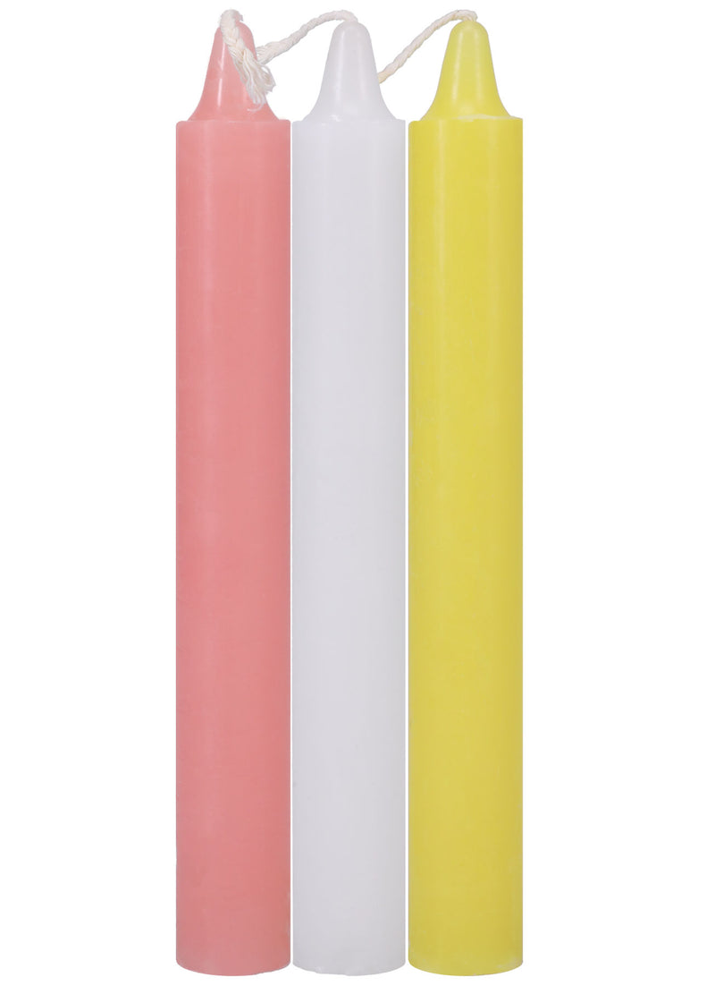 Doc Johnson Japanese Drip Candles - 3 Pack - Pink, White, Yellow