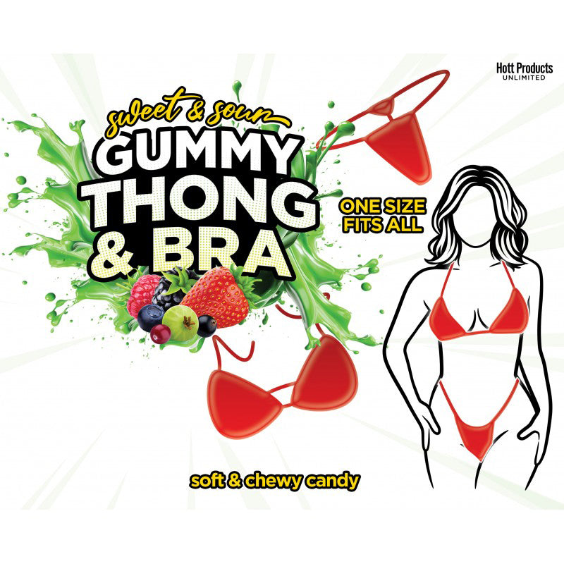 Hott Products Sweet and Sour Gummy Thong and Bra