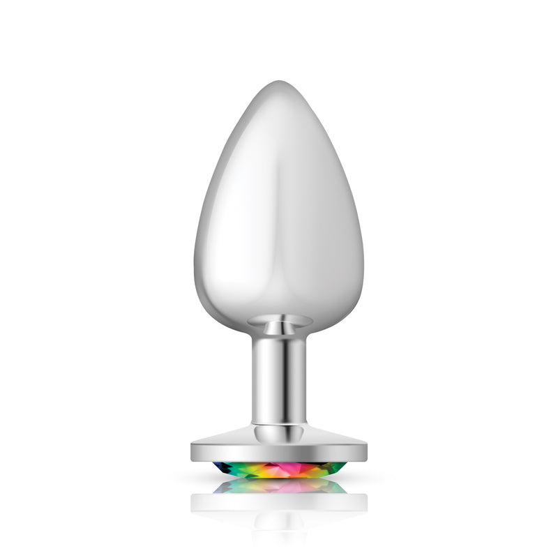 Viben Rainbow Round Gem Silver Metal Plug - Lg