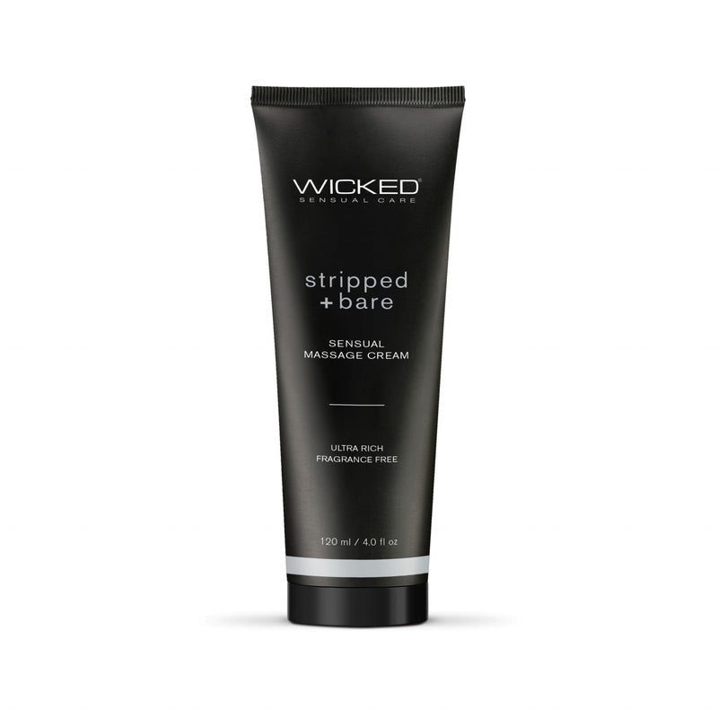 Wicked Sensual Care Stripped and Bare - Unscented Sensual Massage Cream - 4 Oz