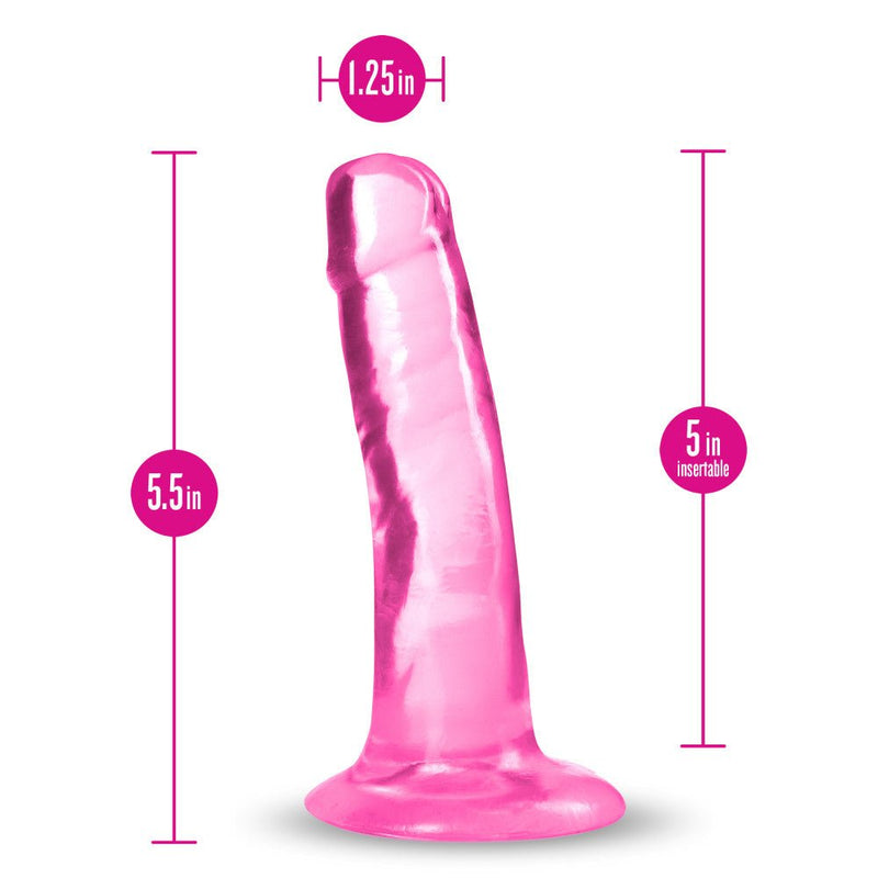 B Yours Plus Hard Happy Realistic G-Spot Pink 5.5-Inch Long Dildo With Suction Cup Base