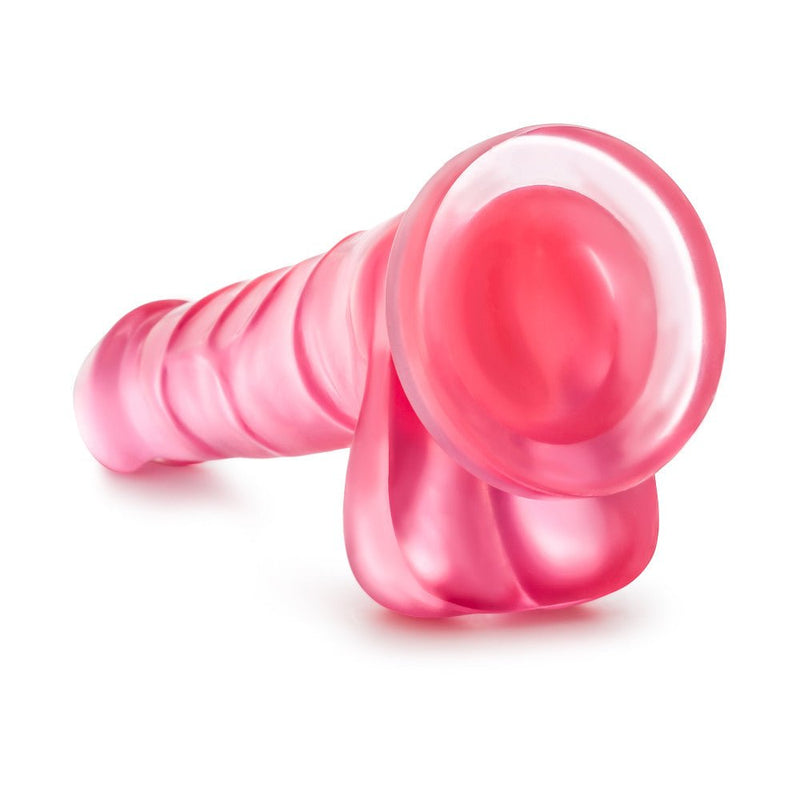 B Yours Sweet N' Hard 4 Realistic Pink 7.75-Inch Long Dildo With Balls & Suction Cup Base