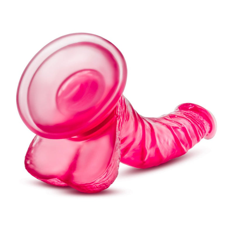 B Yours Sweet N' Hard 7 Realistic Curved G-Spot Pink 8.5-Inch Long Dildo With Balls & Suction Cup Base