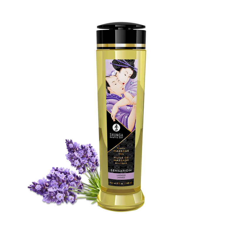 Shunga Massage Oils - Sensation - 8 Fl. Oz. Lavender