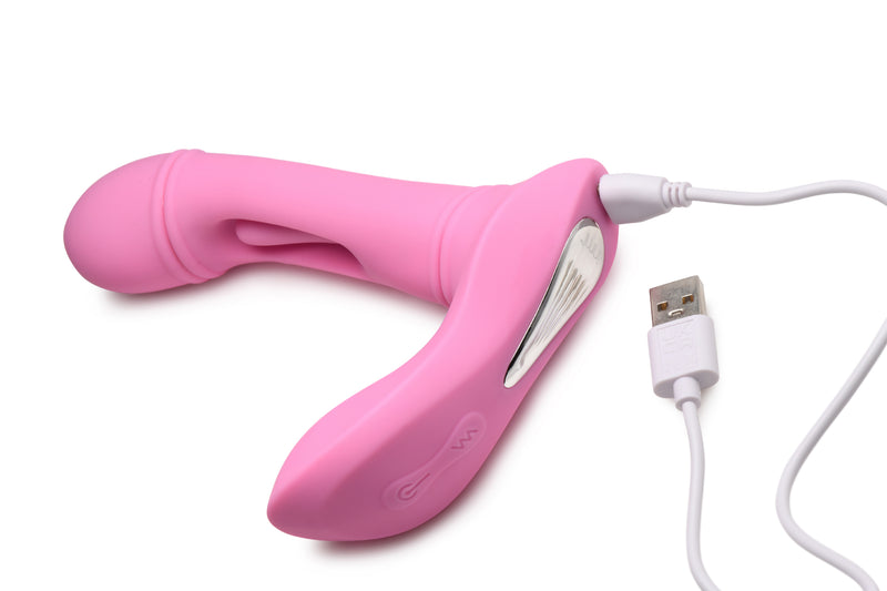 XR Brands Flickers G-Flick Flicking G-Spot Vibrator With Remote - Pink