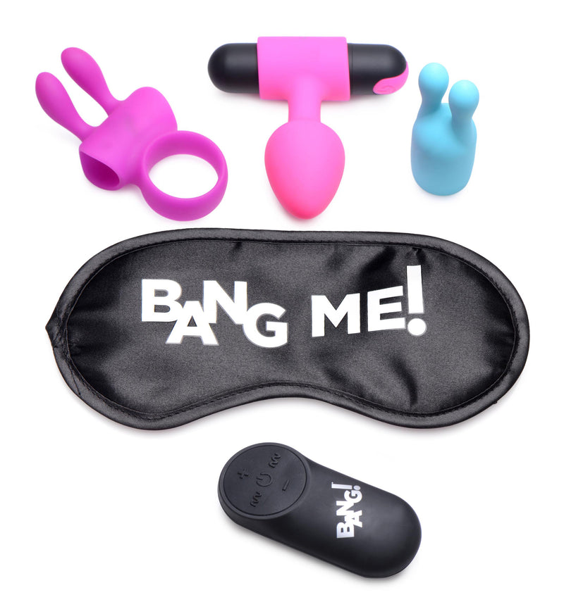 XR Brands Birthday Sex Kit - C-Ring, Plug, C-Stim, Bullet and Blindfold