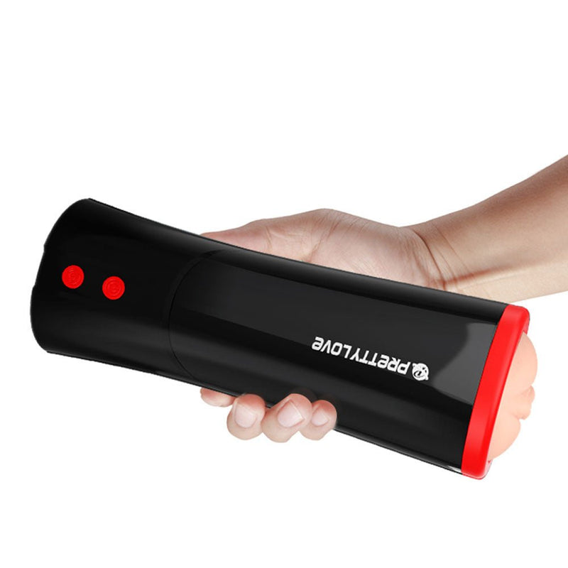 Pretty Love Ozzy - Vagina - Black/ Red - Automatic Stroker Masturbator - Canister Masturbation Cup