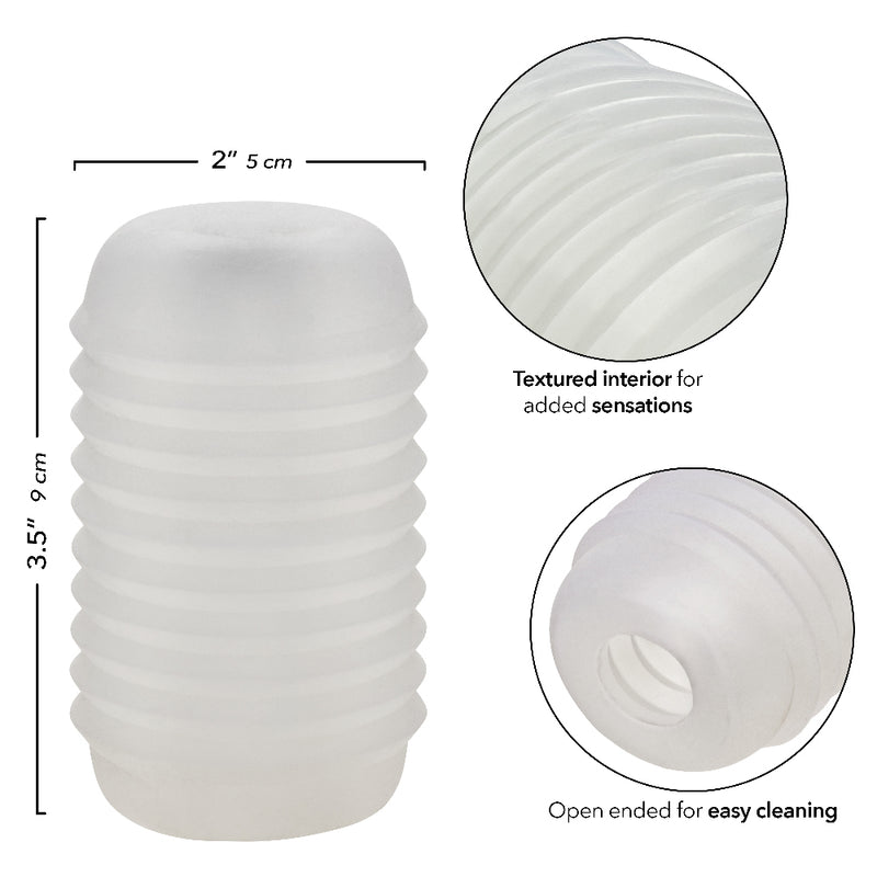 CalExotics Pop Sock Ribbed - Clear - Stroker Masturbator - Mini Stroker