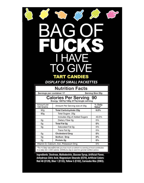 Little Genie Bag of Fucks I Have to Give Display of 100 Count