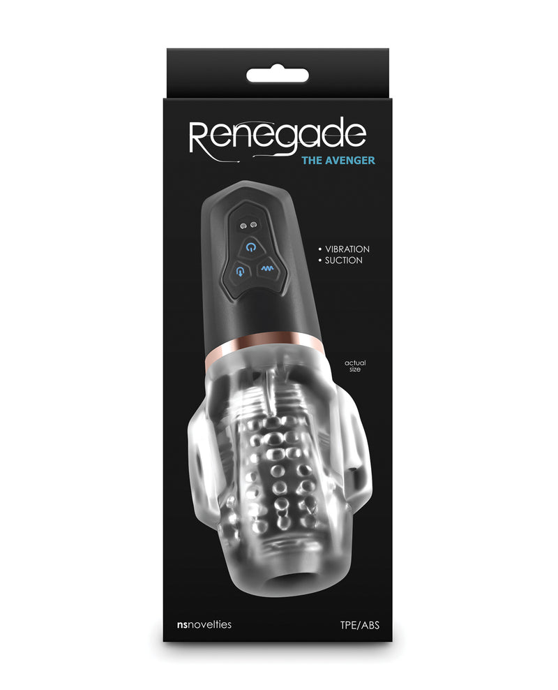 NS Novelties Renegade - Avenger - Sucking Masturbator Black - Automatic Stroker Masturbator - Canister Masturbation Cup