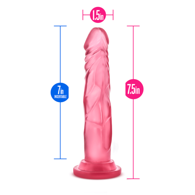 B Yours Sweet N' Hard 5 Realistic Pink 7.5-Inch Long Dildo With Suction Cup Base