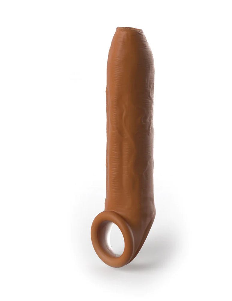 Pipedream Fantasy X-Tensions Elite Uncut 7 Inch Extension Sleeve With Strap - Tan