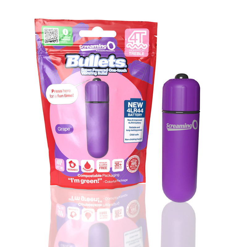 Screaming O Screaming O 4t - Bullet - Super Powered One Touch Vibrating Bullet - Grape