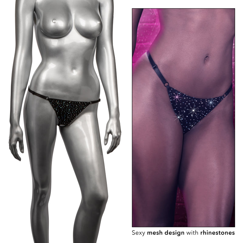 CalExotics Radiance Crotchless Thong - One Size - Black