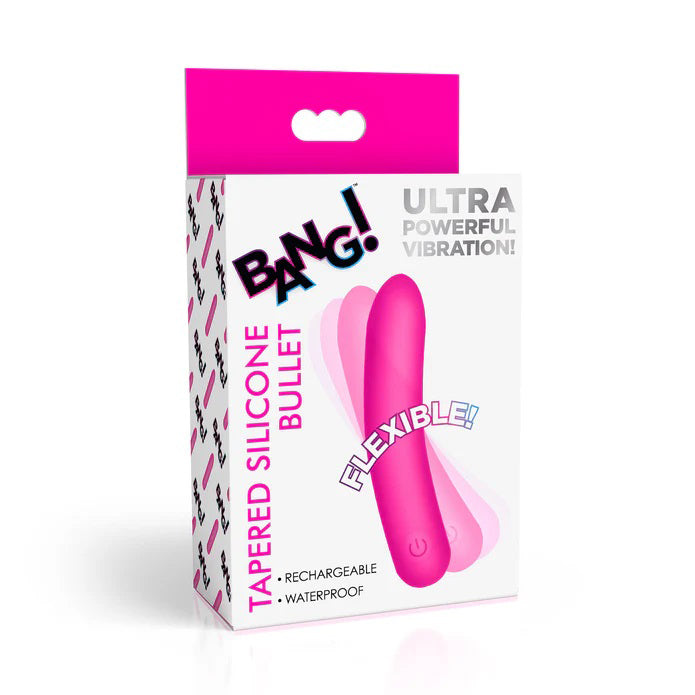 XR Brands Tapered Flexible Silicone Bullet - Pink