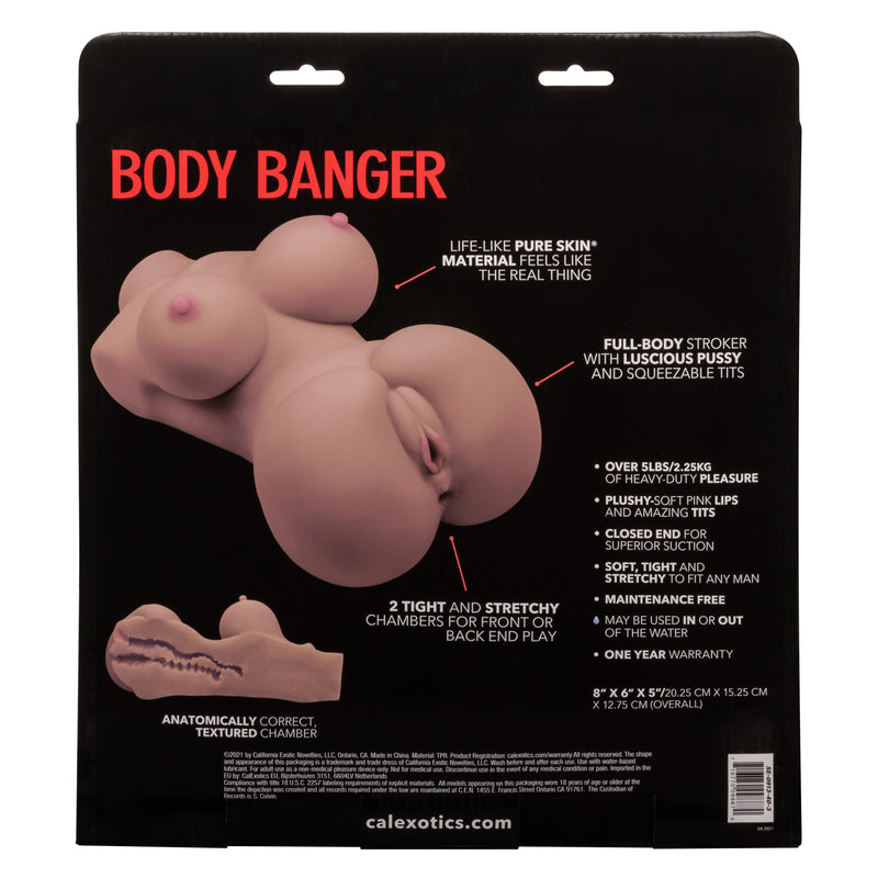 CalExotics Stroke It Body Banger - Brown - Stroker Masturbator - Realistic Body Part Stroker