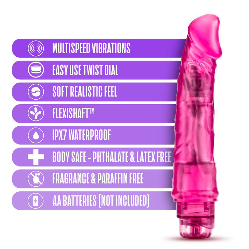 B Yours Vibe 6 Realistic Pink 9.25-Inch Long Vibrating Dildo