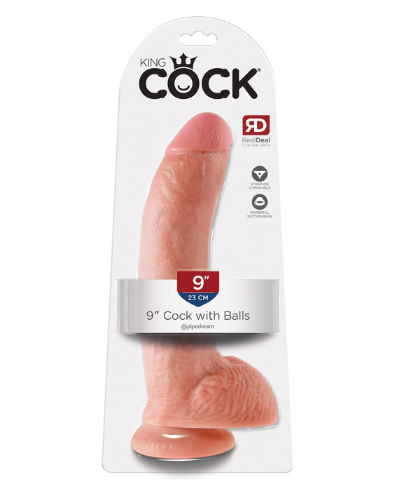 King Cock 9″ Cock With Balls – Light Beige