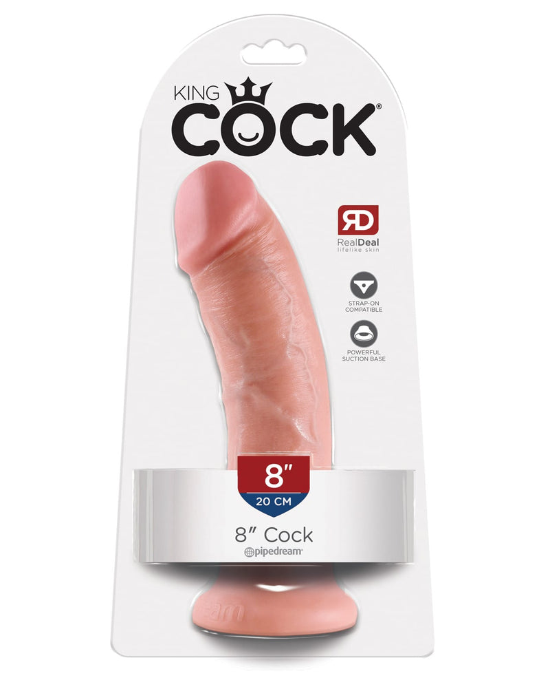King Cock Realistic Suction Cup 8″ Dong – Light Beige