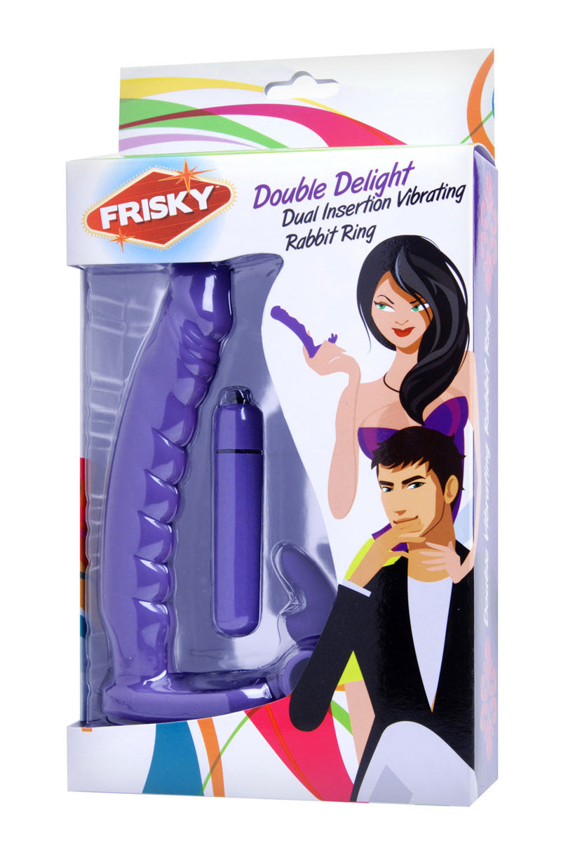 XR Brands Double Delight Dual Insertion Vibrating Rabbit Cock Ring