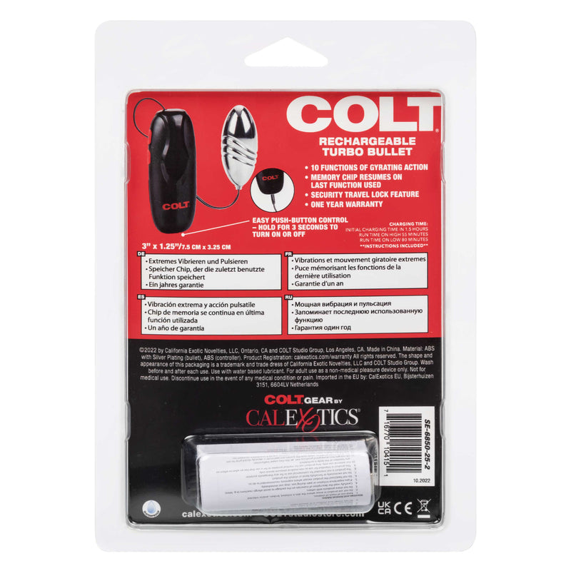 CalExotics Colt Rechargeable Turbo Bullet - Silver