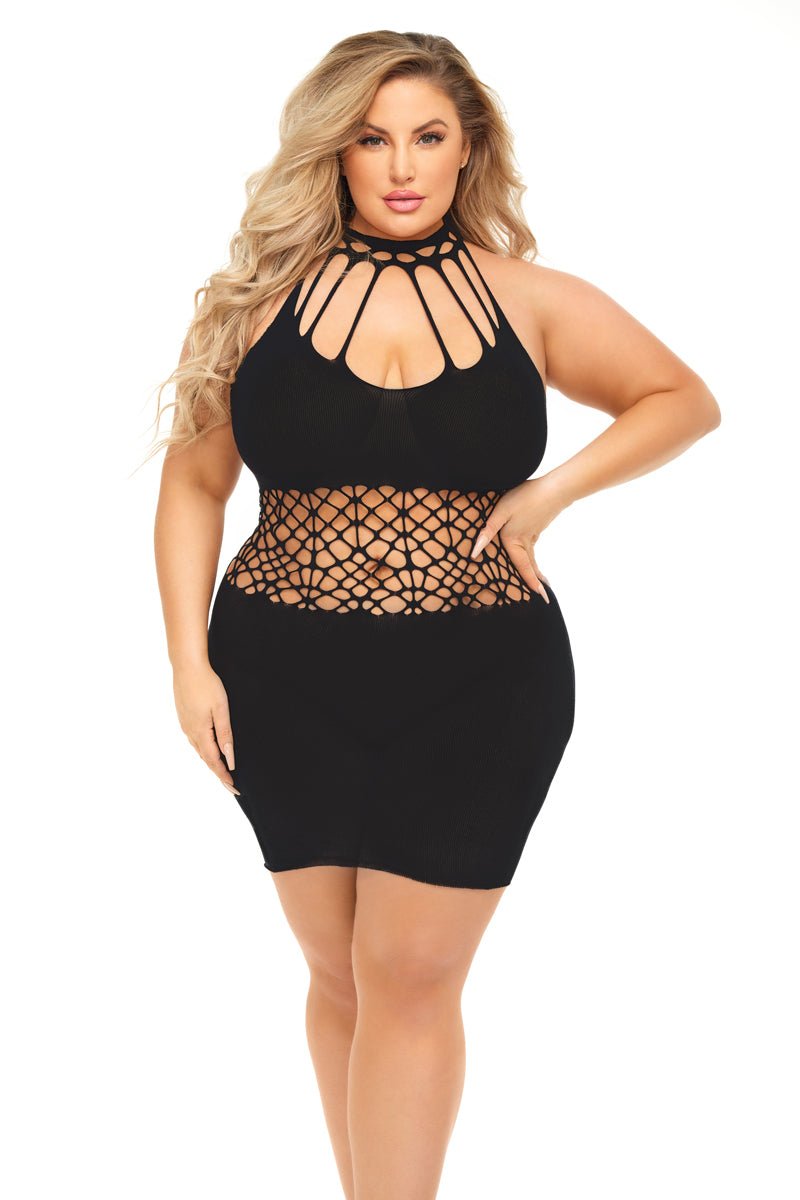 Pink Lipstick Rich B Phase Dress - Queen Size - Black
