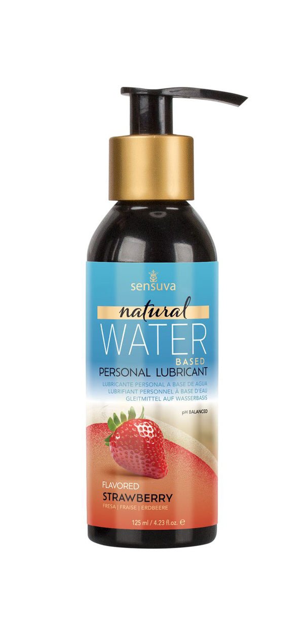 Sensuva Natural Water-Based Personal Lubricant - Strawberry 4 Fl. Oz. (125ml) Bottle