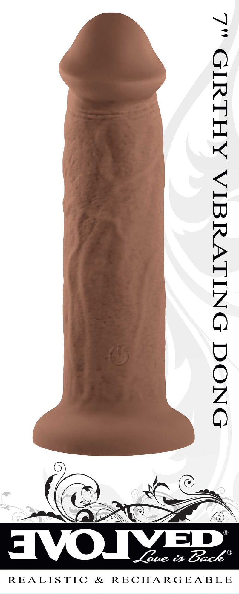 Evolved Novelties 7 Inch Girthy Vibrating Dong - Dark