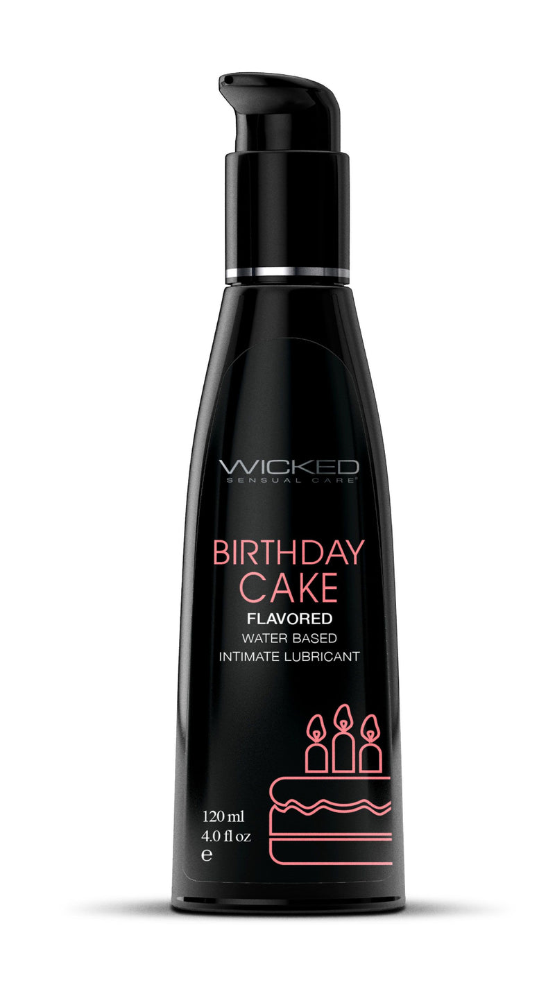 Wicked Sensual Care Aqua Birthday Cake Flavored Water Based Intimate Lubricant 4 Fl. Oz.
