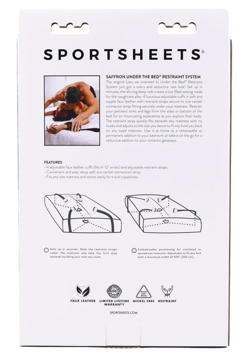 Sportsheets Saffron Under the Bed Restraint System - Black/red