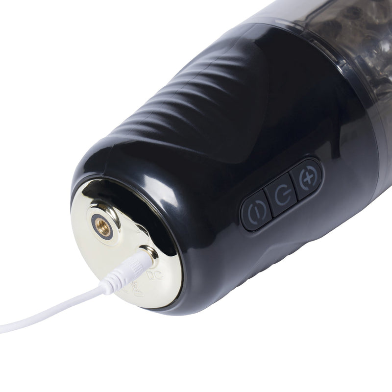 Honey Play Box Gale - Rotating and Thrusting Male Masturbator - Black - Automatic Stroker Masturbator - Canister Masturbation Cup