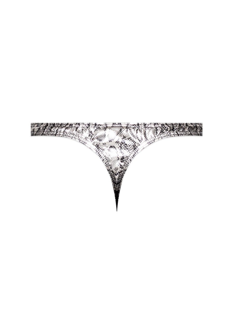 Male Power Snaked - Criss Cross Thong - Large/x-Large - Silver/black