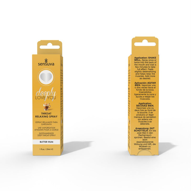 Sensuva Deeply Love You Throat Relaxing Spray - Butter Rum - 1 Fl. Oz.