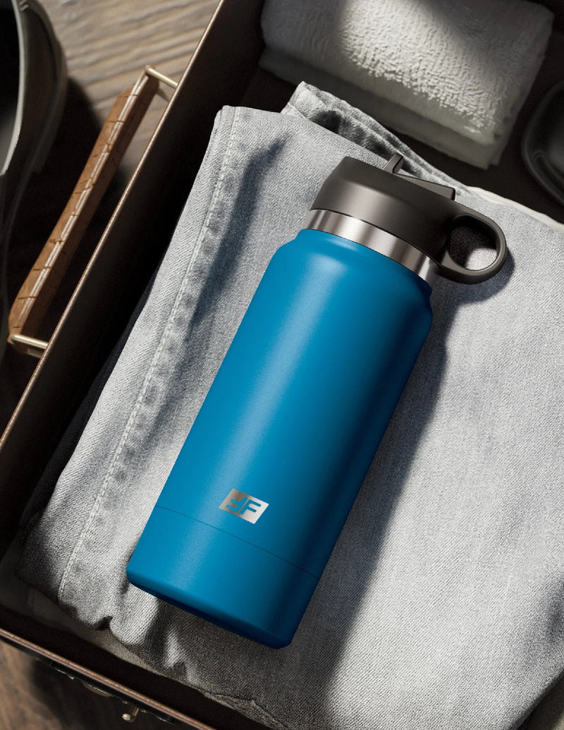 Pipedream Fuck Flask - Private Pleaser - Blue Bottle - Brown - Realistic Stroker Masturbator - Canister Masturbation Cup