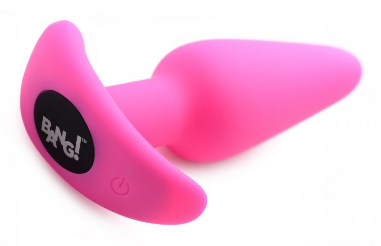 XR Brands 21x Silicone Butt Plug With Remote - Pink