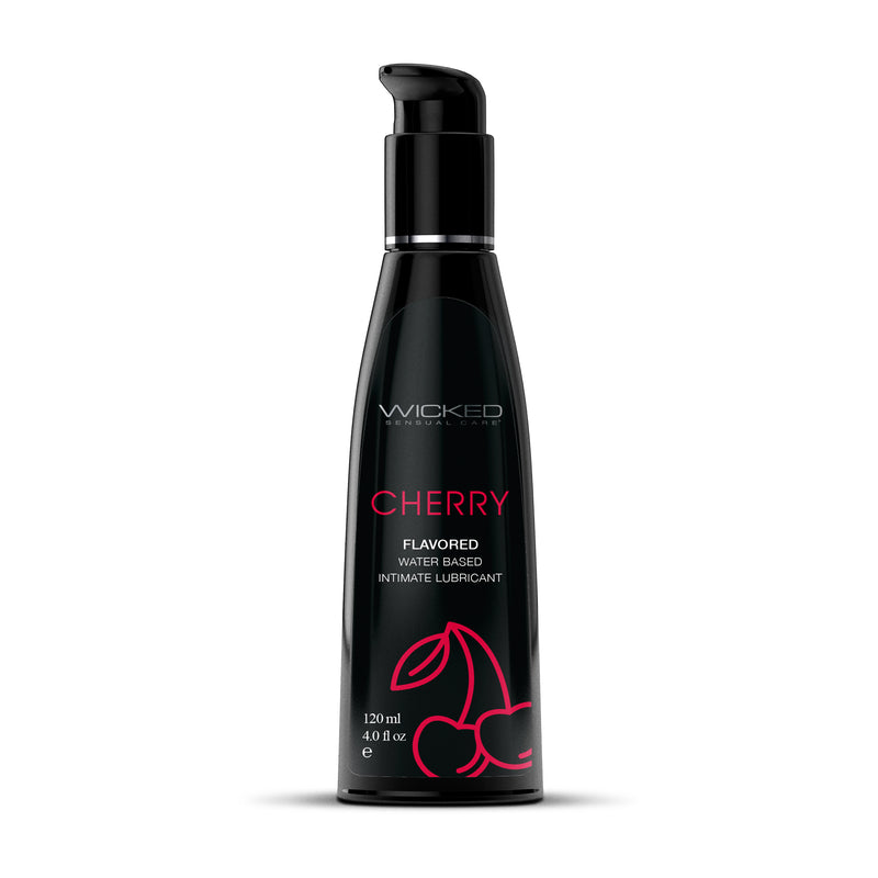 Wicked Sensual Care Aqua Cherry Flavored Water Based Intimate Lubricant - 4 Fl. Oz.