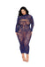 "Bodystocking Gown and Shrug Dmnd - Queen - Eclipse DG-0525XBLQS"