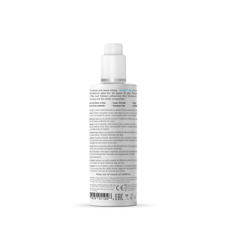Wicked Sensual Care Simply Aqua Fragrance Free Lubricant - 4 Fl. Oz.