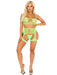 "2 Pc Fishnet Bra Top and Garter Harness O/s - Neon Green LA-81664GRNOS"