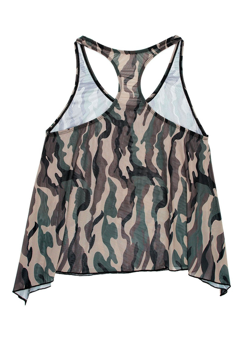 Fantasy Lingerie Savage Af Swing Top - Forest Camo - S/m