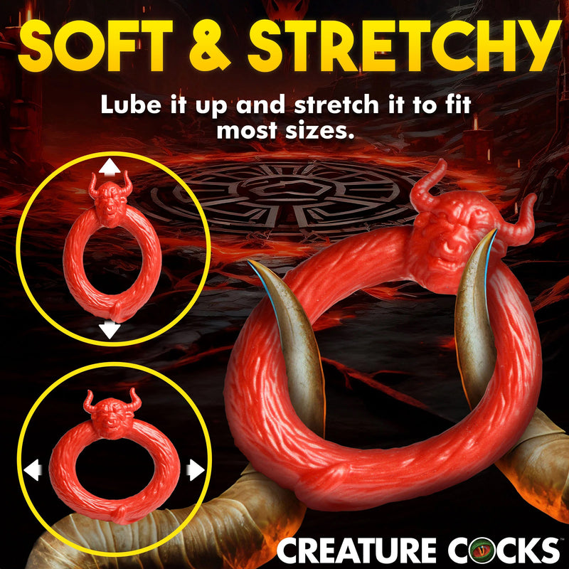 XR Brands Beast Mode Silicone Cock Ring - Red