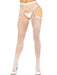 "Fishnet Suspender Hose With Scalloped Trim - One Size - White LA-1941WHTOS"