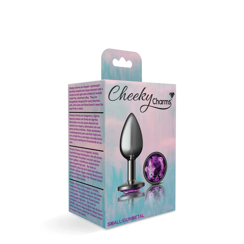 Viben Purple Round Gem Gunmetal Metal Plug - Sm